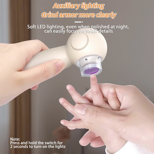 Electric <b>Nail</b> Clipper with LED Light Soft Bristle <b>Nail</b> Trimmer File Kit Rechargeable Manicure Tool for Kids Baby - Product Image 1