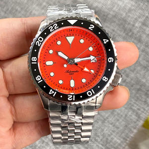 SKX001 Naranja NH34 <span class=keywords><strong>GMT</strong></span> Dive Steel Relojes mecánicos Hombres NH34 Movt <span class=keywords><strong>3</strong></span>,8 Crown 24 Hour Sports Chapter 120 clics Bisel Zafiro - Product Image 2