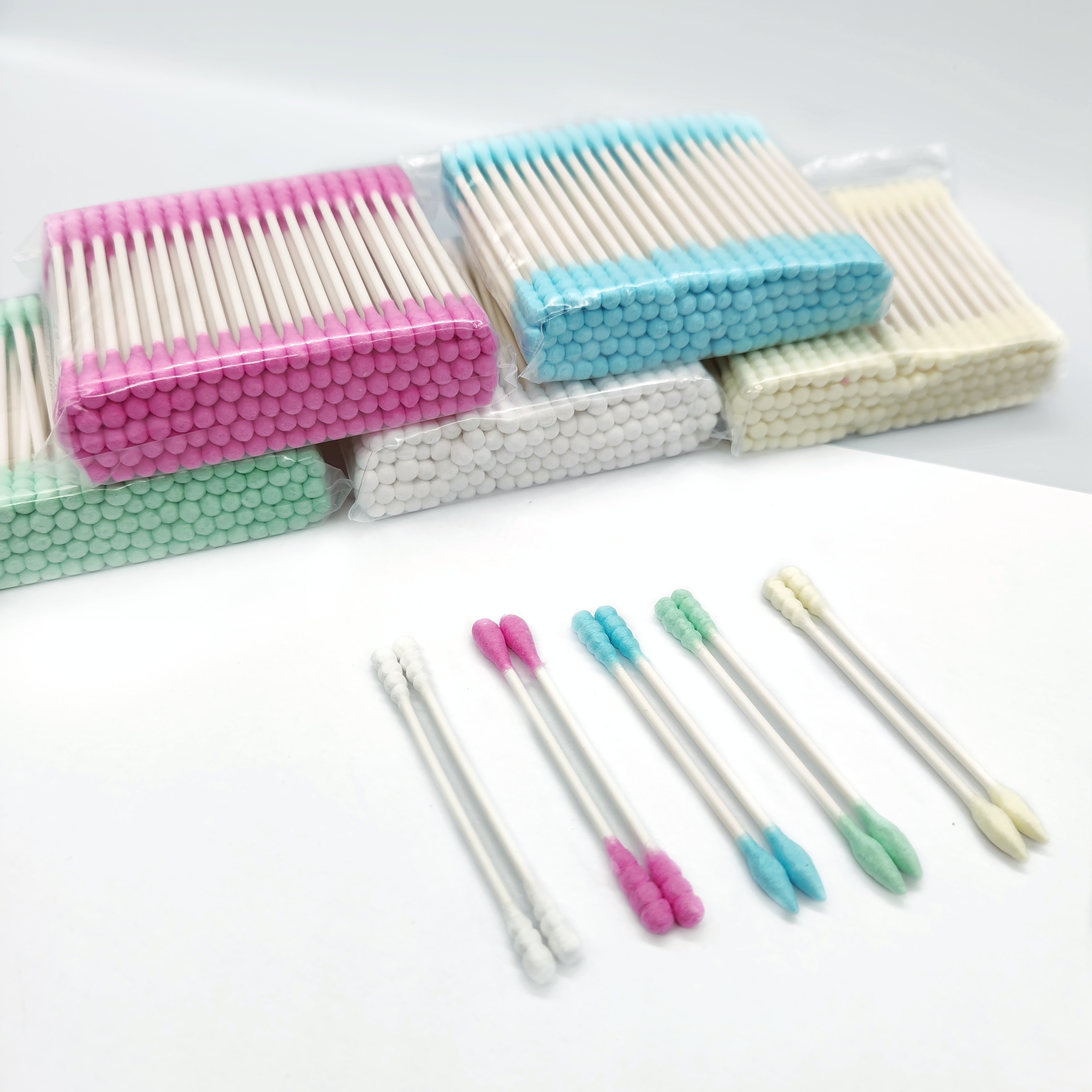 Красочный ватный тампон, двустороннее средство для снятия макияжа, органический ватный тампон, принадлежности для ресниц