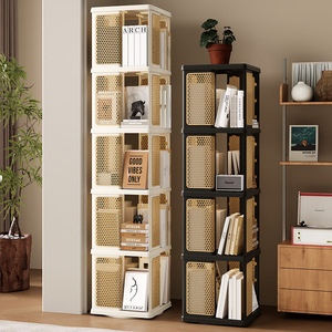 Vintage Style Rotating Bookshelf 5 Tier 360 Degree Floor Standing Bookcase For Living Room Storage Rack - Product Image 4