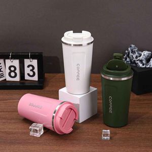 Stainless Steel Tumbler Vacuum Flask Coffee Mug With Lid Elegant White D.Green Fairy Powder Gentleman Black Minimalist Design - Product Image 5