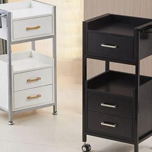 Gabinete de herramientas de alta calidad Peluquería Estilismo Belleza Carro portátil Juego de gabinete de herramientas Carro de peluquería de madera para el cabello - Product Image 3