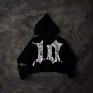 Conjunto Deportivo de 2 Piezas con Sudadera con Capucha y Pantalones Deportivos de 500 GSM 100% Algodón, Estampado Hip Hop, para Hombre - Product Image 4