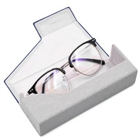 Étui à lunettes rigide Bestclean OEM avec logo en relief, boîte d'emballage géométrique bicolore pour lunettes, idéal pour les grossistes en optique