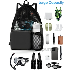 Custom Logo <b>Drawstring</b> <b>Backpack</b> Beach Swimming <b>Backpack</b> Wet and Dry Separation Waterproof <b>Drawstring</b> Bag with Nylon Lining - Product Image 5