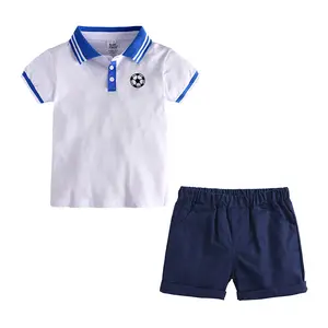 Custom Logo Kids Shorts Children Boys Polo Shirt Set Boys' Clothing T-shirt Clothes Set Summer Wear Accept Customization