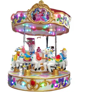 Amusement park outdoor and indoor Children's six-seat miniature carousel for kids