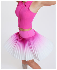 Venta al por mayor de ropa deportiva gradiente de Color Senior secado rápido cintura alta plisado bádminton Jersey bádminton <span class=keywords><strong>tenis</strong></span> faldas para mujeres - Product Image 1