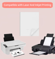 Papier adhésif imprimable jet d'encre 8,5x11 pouces, autocollant en vinyle PP brillant, autocollant A4, papier adhésif mat ou brillant pour codes-barres