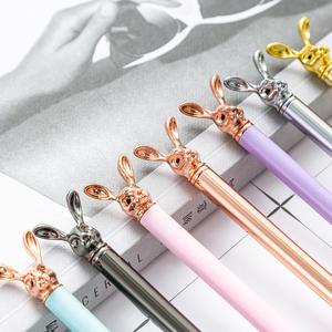 Promotional Creative Cute Spinning Metal Ballpoint <b>Pen</b> With Top Rabbit Shaped Custom Printed Logo for Stationery Gift - Product Image 5