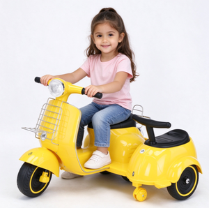Scooter Elettrico per Bambini Stile <span class=keywords><strong>Vespa</strong></span> con Sidecar e Faro, Ottimo Regalo per Divertimento alla Guida dei Piccoli - Product Image 3