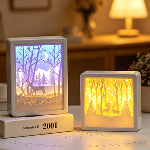Solución de Regalo 3D, Decoración para Sala de Estar, Lámpara de Papel Artística, Luz Nocturna, Arte en Papel Recortado, Sombra, Amor, Animal, Ángel, Personalizado - Product Image 4