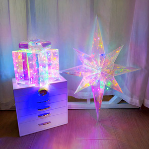 <b>LED</b> <b>Star</b> Christmas <b>Light</b> Up Decoration Acrylic Hanging Ornament Party Room Decor - Product Image 2