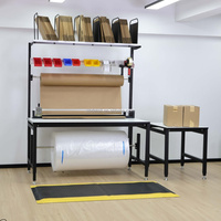 Station d'emballage modulaire en acier DETALL avec composants de moteur pour la production industrielle, dotée d'un stockage d'accessoires modulaires