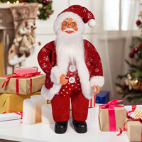 Poupée Père Noël Créative de 11.8 Pouces Ornement de Bureau de Noël Réaliste Décor de Fête à la Maison Décor Réaliste de Noël Mignon
