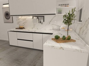Premium Calacatta Eros C004 Bookmatched Quartz Slab for Luxury Interiors - Product Image 3