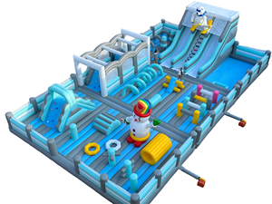 Balon bertema taman luar ruangan Kombo taman bermain rumah pantulan dengan rintangan meluncur istana tiup - Product Image 6