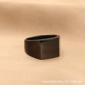 Men's <b>Titanium</b> Steel Square Ring Silver Color Casual Jewelry Fashion Statement Piece - Product Image 4