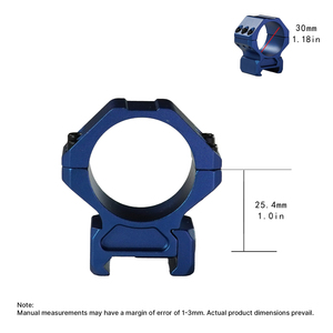 Anneaux de montage en aluminium BANGBANG pour tube de 30 mm, hauteur centrale de 1,0 po, triple rangée de vis, légers, étanches (bleu) - Product Image 3