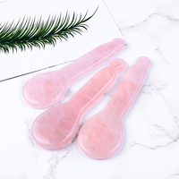 Gua Sha-Piedra Rosa de cuarzo para adelgazar, cucharilla Facial rosa, Gua Sha, conjunto Natural, masajeador de raspado para adelgazar