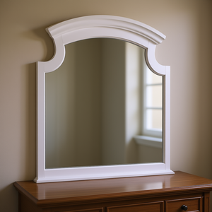 Espejo de Baño Summit con Marco Blanco, Forma Arqueada, Estilo Tradicional, para Colgar en la Pared, 30-40 Pulgadas, Marco de Madera, Espejo de Vidrio para Baño - Product Image 2