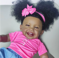 Poupée Reborn MILA de 24 pouces, peau foncée, réaliste, afro-américaine, simulation de bébé, jouet pour enfants, cadeau de collection