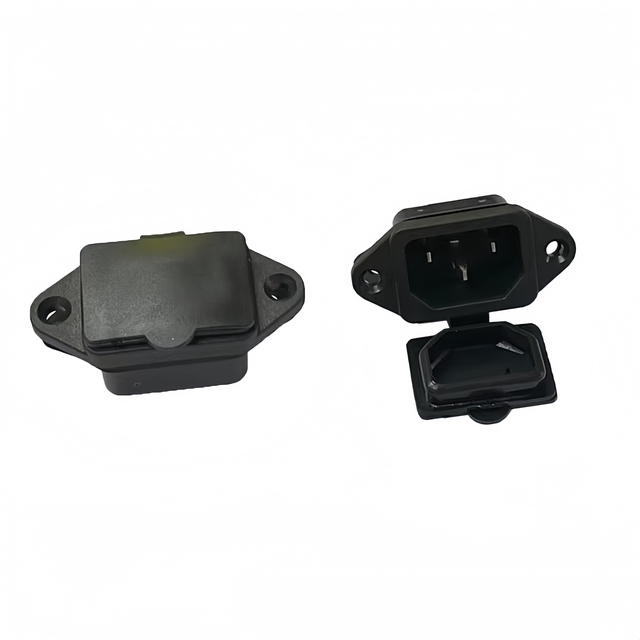 Iec320 C14 With Waterproof Cover Extension Industrial Socket Electrical Outlet Electric Usage Black Connector with Cover