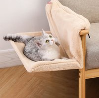 Hamac pour chat en forme de L, lit suspendu d'intérieur, perchoir doux pour chat, hamac pliable pour chat