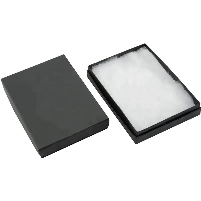 Z53BP Black Gift Boxes Jewelry Lots Packaging Matt black cotton filled boxes for jewelry