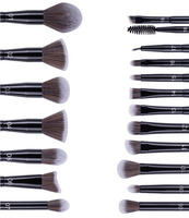 Profession elles 18-teiliges schwarzes Make-up-Pinsel-Set Synthetisches Haar Gesicht Lidschatten Kosmetische Werkzeuge Concealer Kompatibel