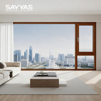 Ventana de Madera Revestida de Aluminio a Prueba de Niños de Alta Seguridad con Microventilación, Diseño Moderno, Insonorizada, Ventanas Sayyas F120
