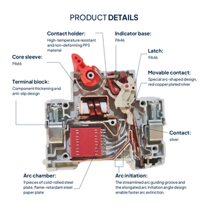 KORLEN 1P AC MSB Cタイプ240/415V 50Hz/60Hzミニ回路ブレーカDINレール取り付け3A 6A 10A 16A 20A 25A 32A <span class=keywords><strong>40A</strong></span> 50A 63A - Product Image 6