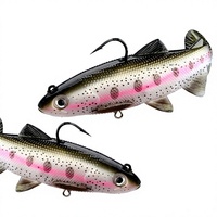 Señuelo de Pesca Artificial Suave de 12cm/15cm para Trucha, con Anzuelo Biónico y Cabeza Plomada