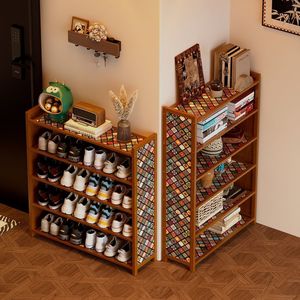 Zapatero de Madera de Varios Niveles, Fácil de Montar, para la Entrada del Hogar, para Zapatillas, Botas, Tacones Altos, Cerámica Esmaltada, Gris Starfield - Product Image 2