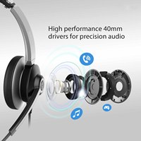 Casque téléphonique avec prise 3.5 et connecteur USBA USBC et microphone antibruit pour ordinateur portable