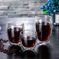 Tasses à café en verre modernes à double paroi isolées et écologiques pour grands gobelets, thé, latte, cappuccino, expresso, fêtes, Chine