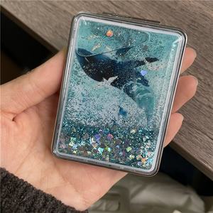 السائل حماه القط باو طوي مرآة مليء بالنجوم ليلة كاردكابتور ساكورا دولفين جرلي سلسلة مرآة جيب لامعة كريستال جولة - Product Image 3