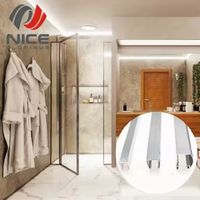 Profilé en U en aluminium anodisé brossé série 6000, nouveau design, avec service de découpe pour application de douche en verre de 10 mm