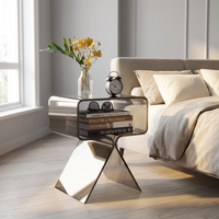 Table d'appoint en acrylique transparent, design moderne, pour salon, décoration intérieure, table de chevet, table d'appoint en acrylique