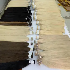 Precio al por mayor Extensión de cabello humano a granel Servicio personalizado Alli Color 100% Cabello crudo vietnamita para salón de belleza