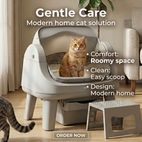 Bac à litière pour chat en plastique auto-nettoyant à ouverture supérieure OEM, sans application, sans Wi-Fi, modes automatique/manuel/intelligent, grande capacité, contrôle des odeurs