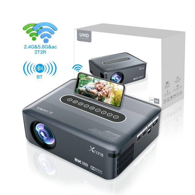 1080P Projector 8K Video 300ANSI LED Android Projectors 12000 Lumens BT5.0 Dual Wifi Full HD HDR10 for Home Theater