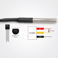 Original IP68 Waterproof 1-Wire for NTC Temperature Sensor with 4mm Diameter Probe for Air Conditioner Use