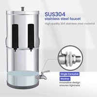 Filtre à eau directe de 2,25 gallons, seau en acier inoxydable pour l'extérieur, purificateur d'eau pour le camping, filtre à gravité à haut débit