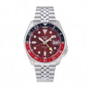 Reloj Deportivo de Lujo para Hombre, Cinco Cuentas, Cadena de Cinco Cuentas, Movimiento NH35, Cristal de Zafiro, Puntero GMT, Modelo Colorblock, Acero Inoxidable - Product Image 4