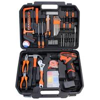 Boîte à outils de perçage en acier au carbone lithium-ion, ensemble complet d'outils, kit de perceuse sans fil pour la maison