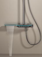 Ensemble de douche de luxe à affichage numérique avec lumière d'ambiance Système de douche cascade à quatre niveaux avec touches de piano Ensemble de douche mural pour salle de bain