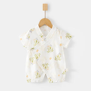 Mono <span class=keywords><strong>de</strong></span> Verano para Bebé, Unisex, <span class=keywords><strong>de</strong></span> Manga Corta, Ultrafino, <span class=keywords><strong>de</strong></span> Algodón Puro, con Cordones, Mono Corto y Bonito - Product Image 4