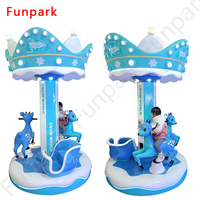 Manèges pour enfants à pièces carrousel portable petit champ de foire manège 3 places mini carrousel intérieur cheval à vendre