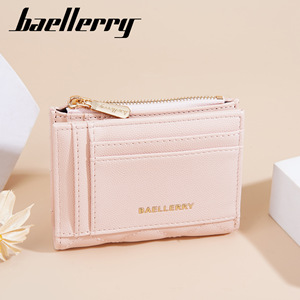 กระเป๋าสตางค์ผู้หญิง Baellerry แบบสั้น สีชมพู ขนาด 4 นิ้ว พร้อมซิปใส่เหรียญ แฟชั่นสำหรับใช้ในชีวิตประจำวัน - Product Image 1